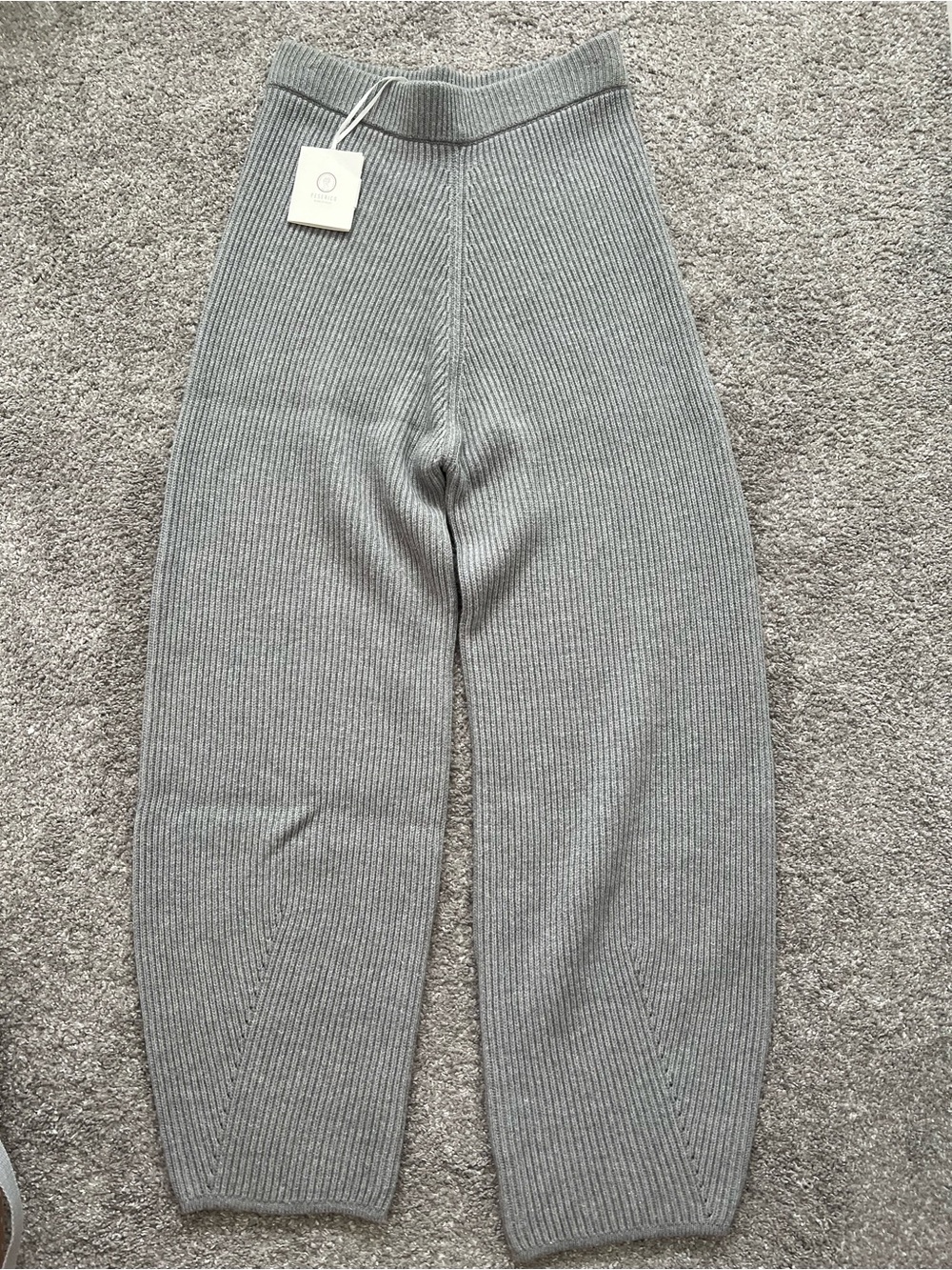 Peserico Gray Lurex Ribbed Knit Pants NWT